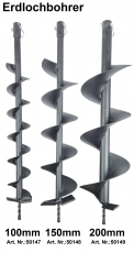 Erdlochbohrer 100 mm ,150 mm , 200 mm  f. 50301/50310/50365